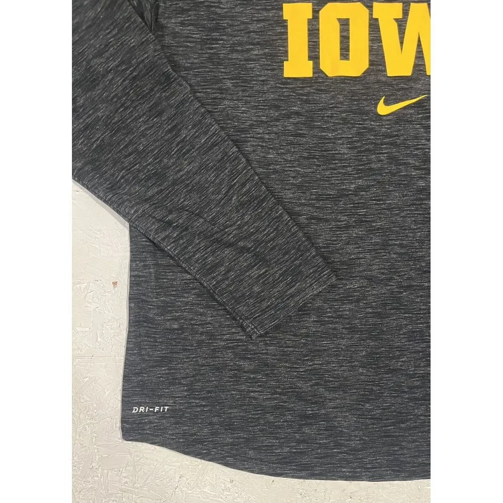 Iowa Hawkeyes Womens Shirt Nike XL Heather Gray Long Sleeve Dri-Fit Logo - Picture 3 of 9